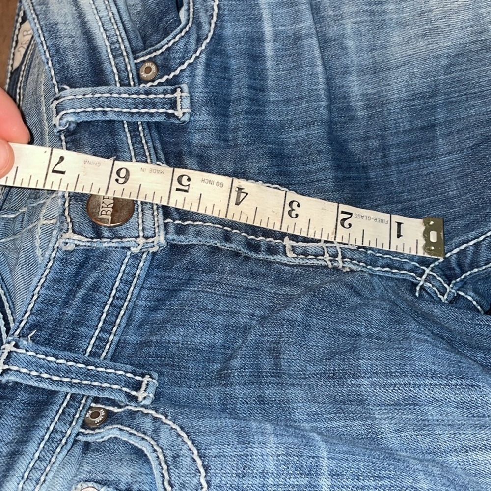 BKE denim Stella distressed jeans bootcut size 26x31 1/2 lighter western country - Picture 11 of 11